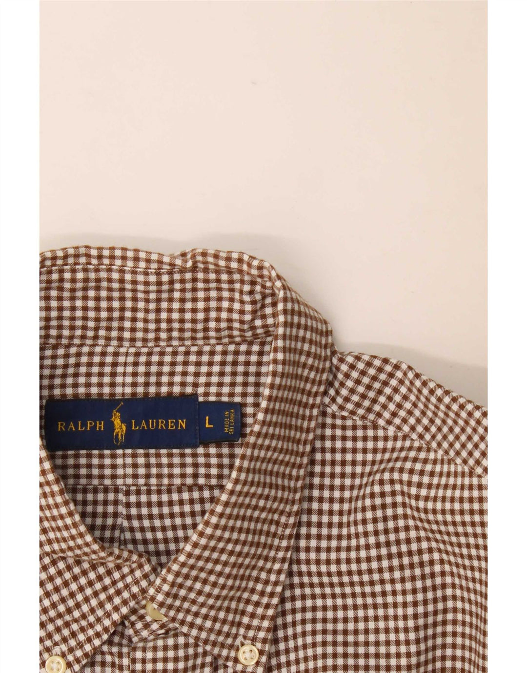 Ralph Lauren Camisa de franela para hombre Algodón a cuadros marrón grande
