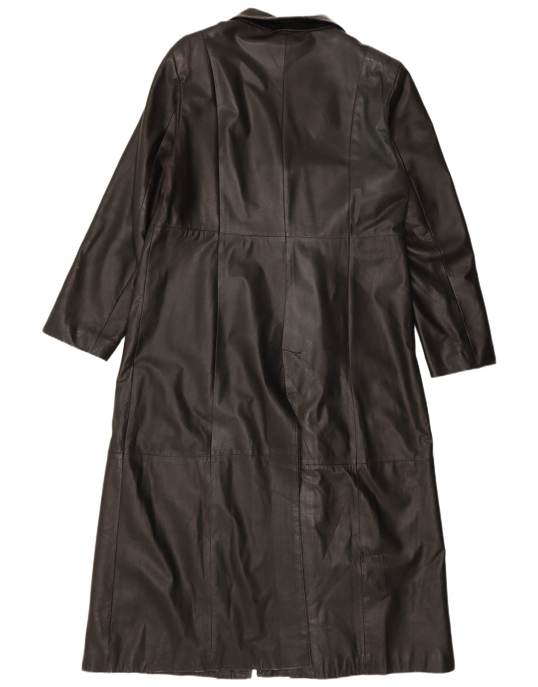 Vintage mujer cuero abrigo Reino Unido 18 XL cuero negro