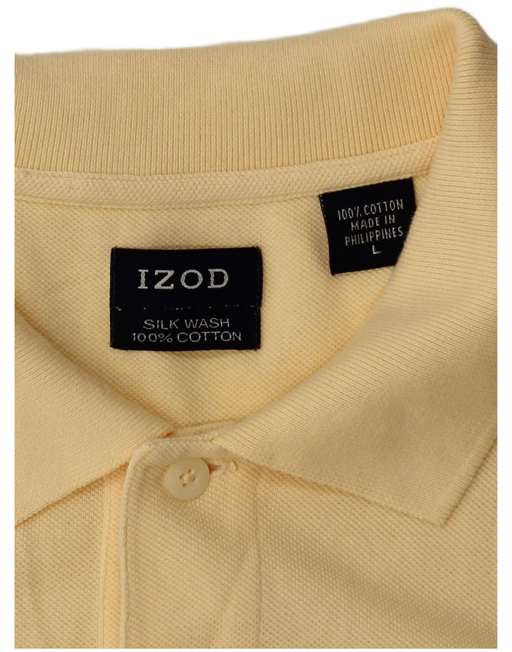 IZOD Polo para hombre de algodón amarillo grande