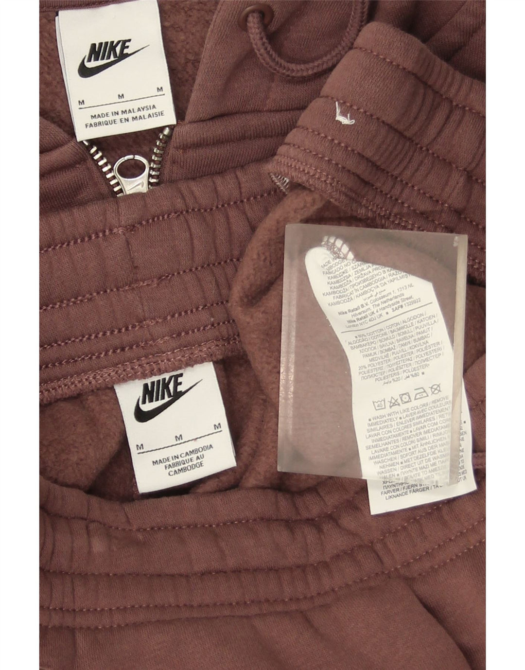 Nike Chándal completo con capucha para mujer UK 44 Algodón marrón medio