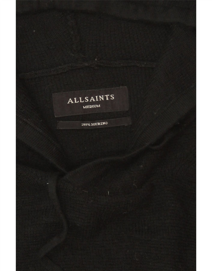 All Saints Jersey con capucha para hombre de lana merino negra mediana
