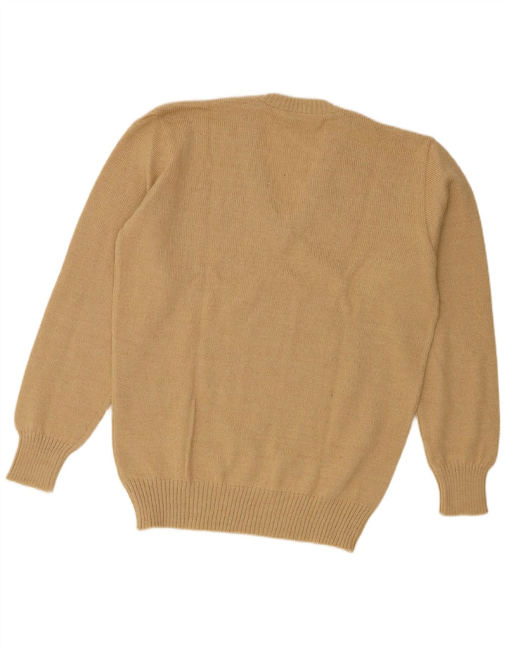Ambassador Hombre Jersey Con Cuello En V De Lana De Alpaca Beige Medio