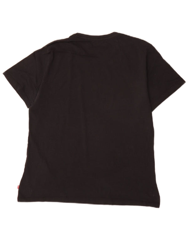 Levi's Camiseta gráfica para hombre Top Medium Black Cotton