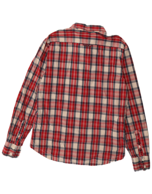 SUPERDRY Camisa de hombre 2XL Algodón a cuadros rojos