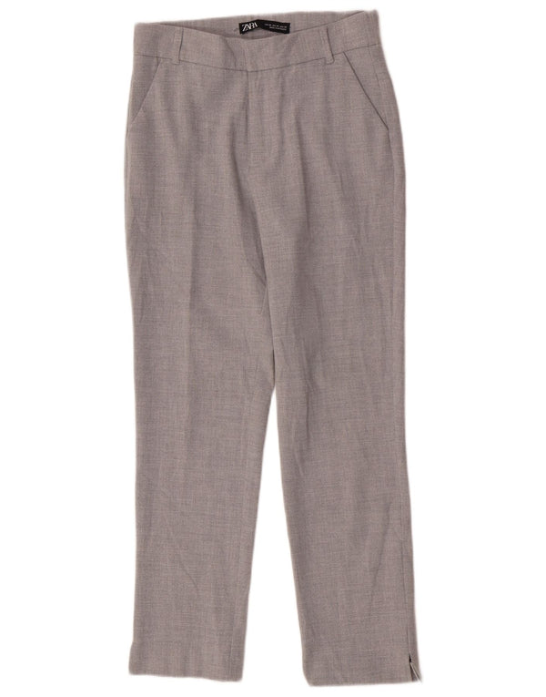 Zara Mujer Pantalón Chino Recto XS W24 L26 Gris