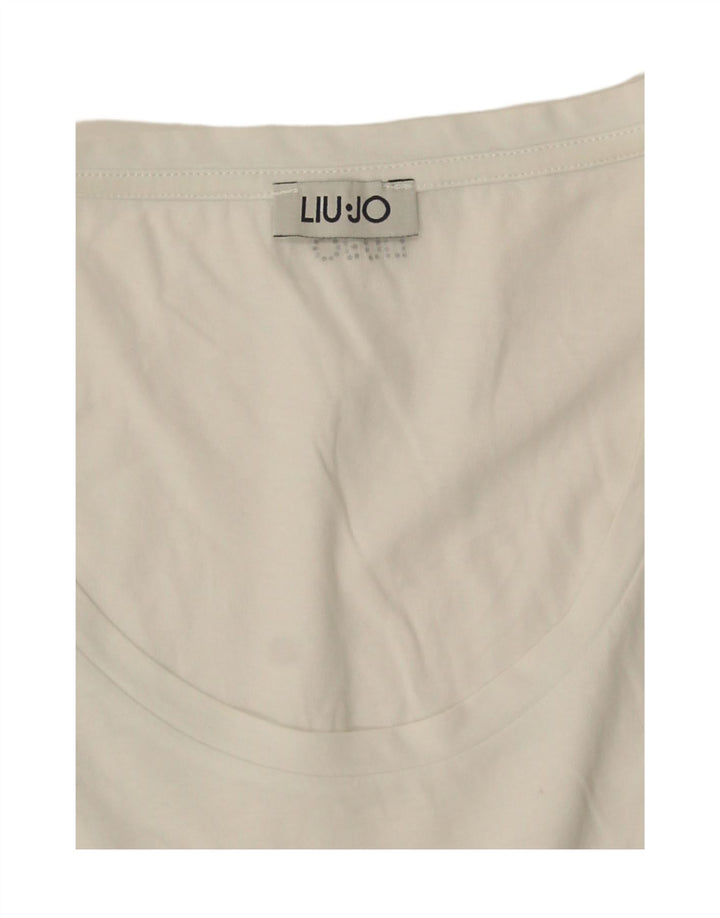 Liu Jo - Camiseta sin mangas para mujer, talla 40, algodón blanco mediano