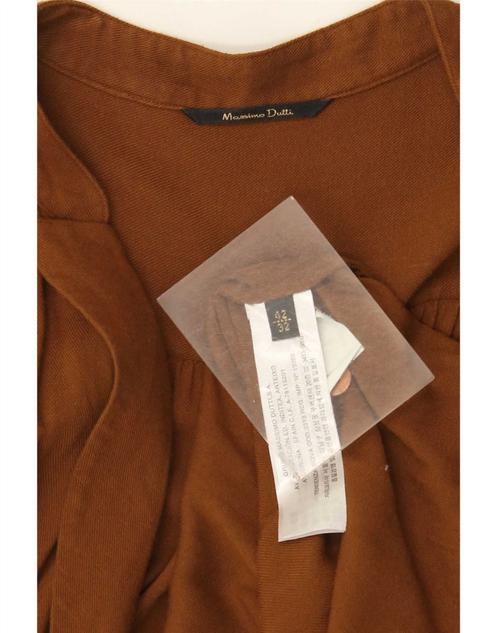 Massimo Dutti Vestido Cruzado Mujer EU 42 Grande Viscosa Marrón