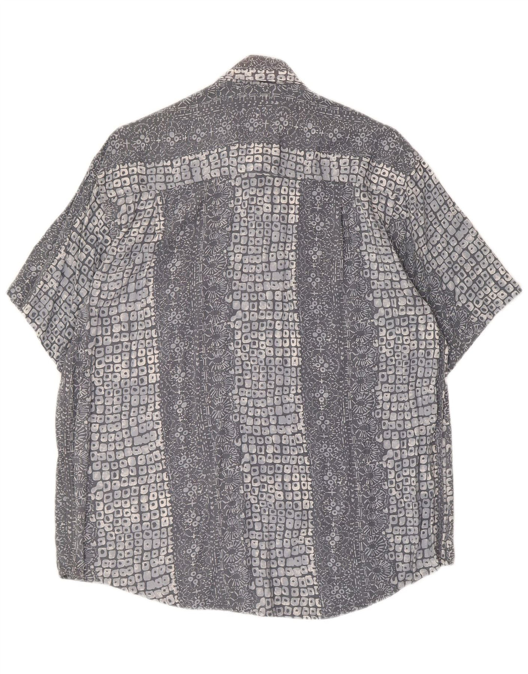 Harrison & Son Camisa de manga corta con estampado abstracto de viscosa gris medio para hombre