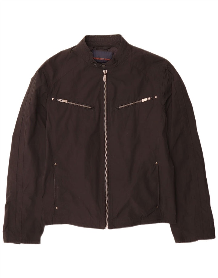 Trussardi Chaqueta Biker para Hombre UK 36 Small Negro