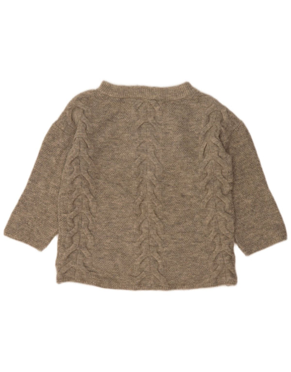 Marks & Spencer Suéter tipo jersey con cuello barco y manga 3/4 para mujer UK 40 Small Grey
