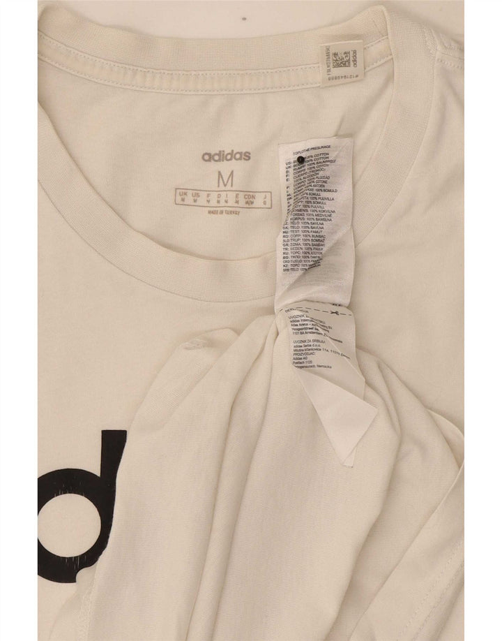 Adidas - Camiseta gráfica para hombre, talla mediana, algodón blanco