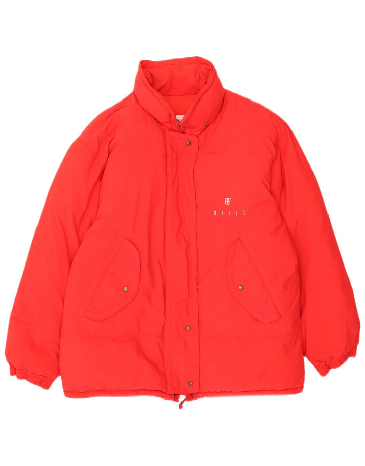 Belfe & Chaqueta acolchada de gran tamaño para mujer Reino Unido 46 Grande Rojo