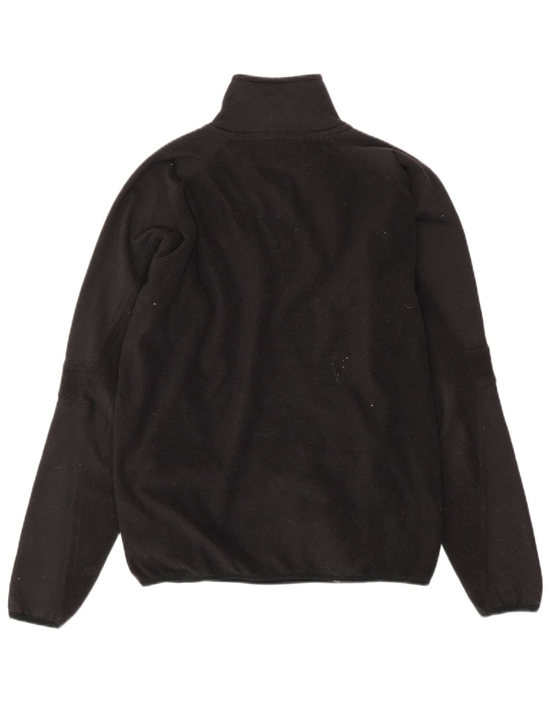 KAPPA Jersey de forro polar con cuello y cremallera para hombre, tamaño grande, poliéster negro