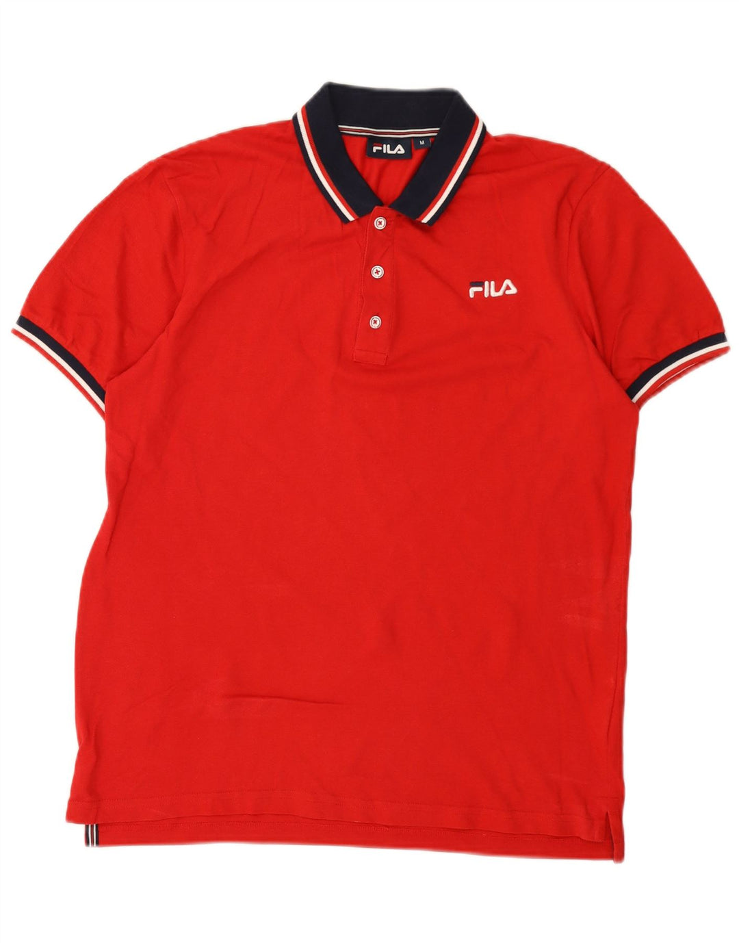 Polo Fila Hombre De Algodón Color Block Rojo Medio