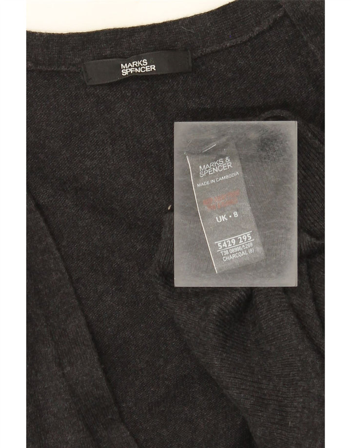 Marks & Spencer Suéter tipo cárdigan largo para mujer UK 8 Small Viscosa gris