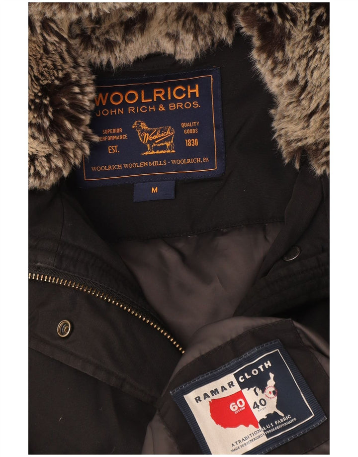 Woolrich Chaqueta acolchada con capucha para mujer UK 44 Mediana Algodón negro