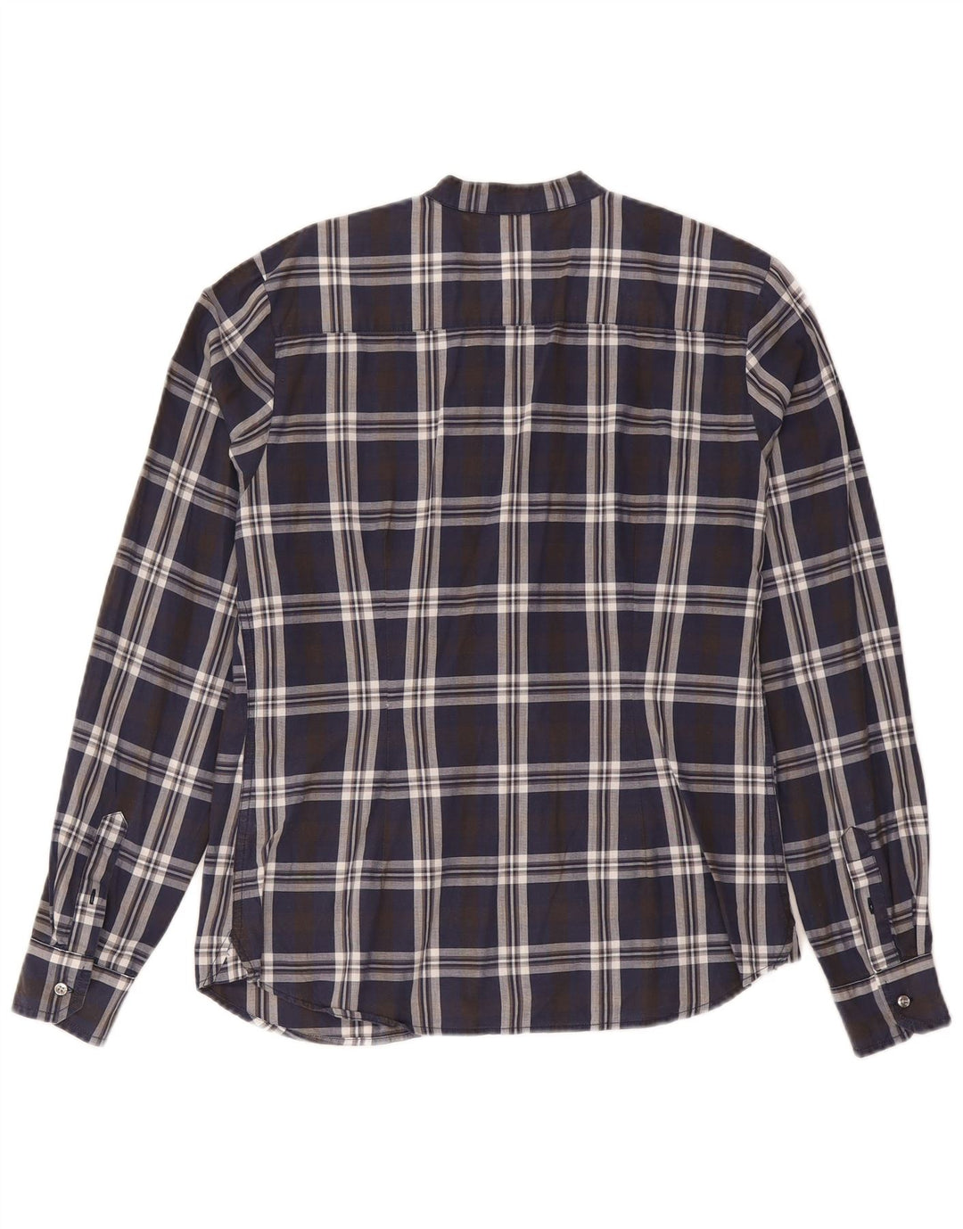 North Sails Camisa tipo pulóver con volantes en la parte delantera para mujer UK 40 XL Azul marino a cuadros