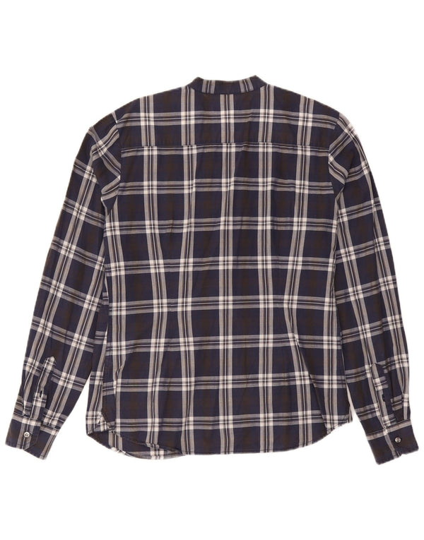 North Sails Camisa tipo pulóver con volantes en la parte delantera para mujer UK 40 XL Azul marino a cuadros