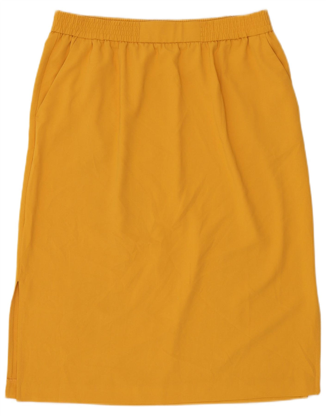 Marks & Spencer Falda recta para mujer UK 46 Grande W34 Poliéster amarillo