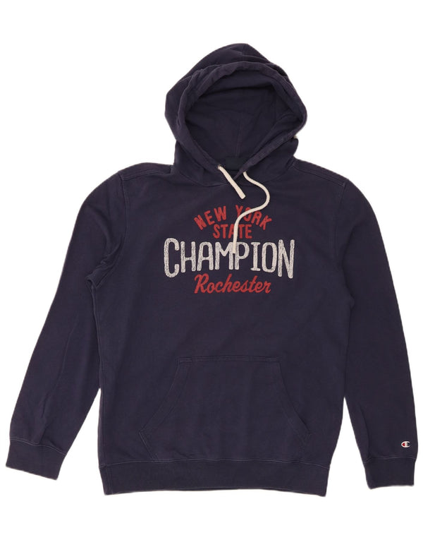 Champion Hombre Rochester Graphic Sudadera con capucha Jumper Medium Azul Marino Algodón