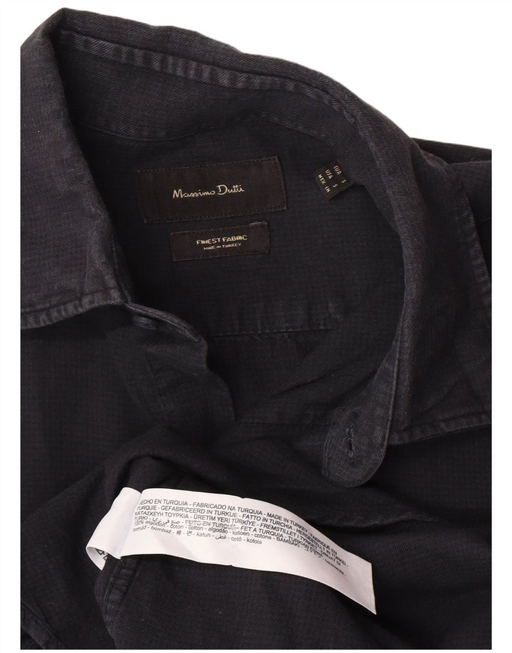Camisa Massimo Dutti Hombre Small Azul Marino Algodón