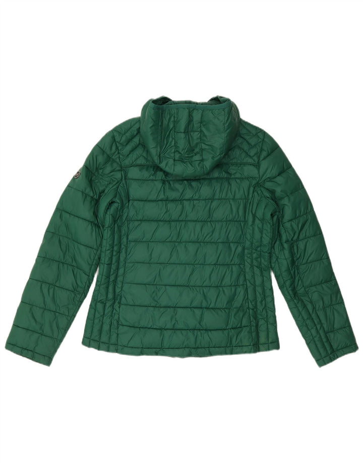Michael Kors Chaqueta acolchada con capucha para mujer UK 44 Nylon verde medio
