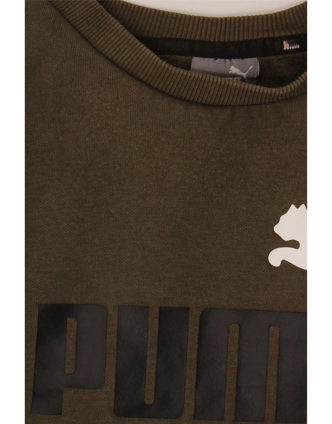 PUMA Sudadera con gráfico para hombre Jumper Large Khaki Cotton