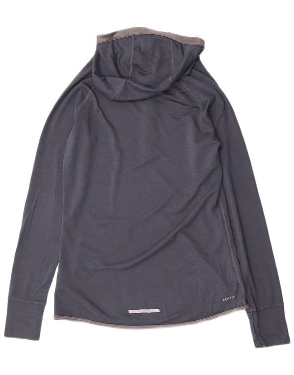 NIKE Mujer Dri Fit Sudadera con Capucha Chándal Top UK 40 Grande Azul Marino