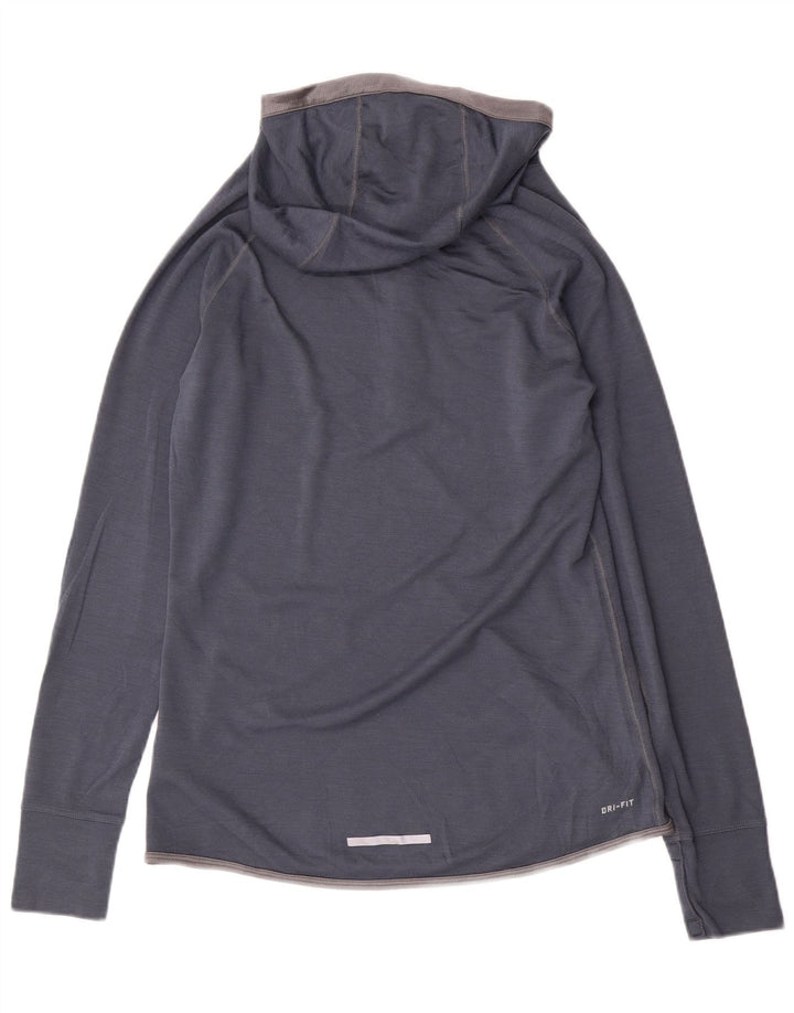 NIKE Mujer Dri Fit Sudadera con Capucha Chándal Top UK 40 Grande Azul Marino