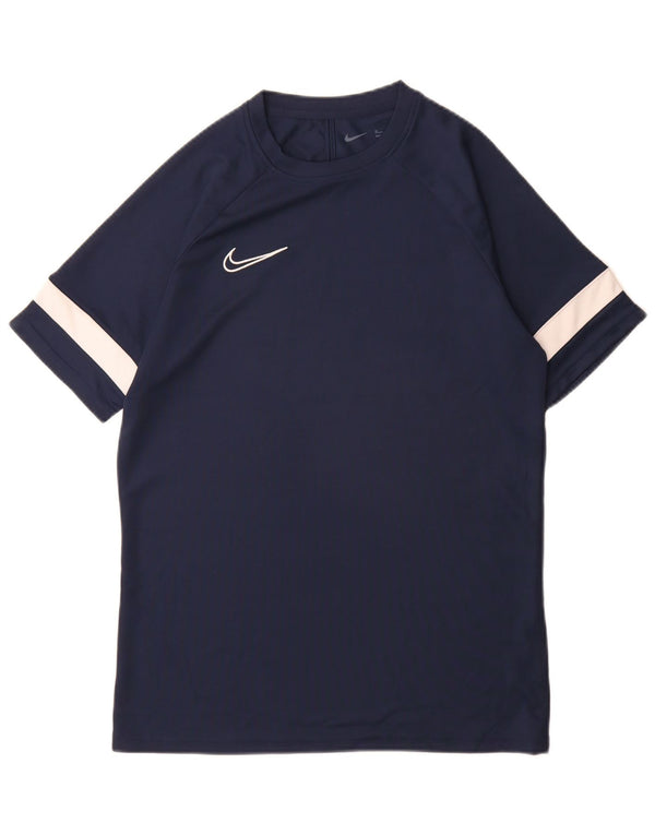 Camiseta Nike Dri Fit para hombre con bloques de color azul marino mediano