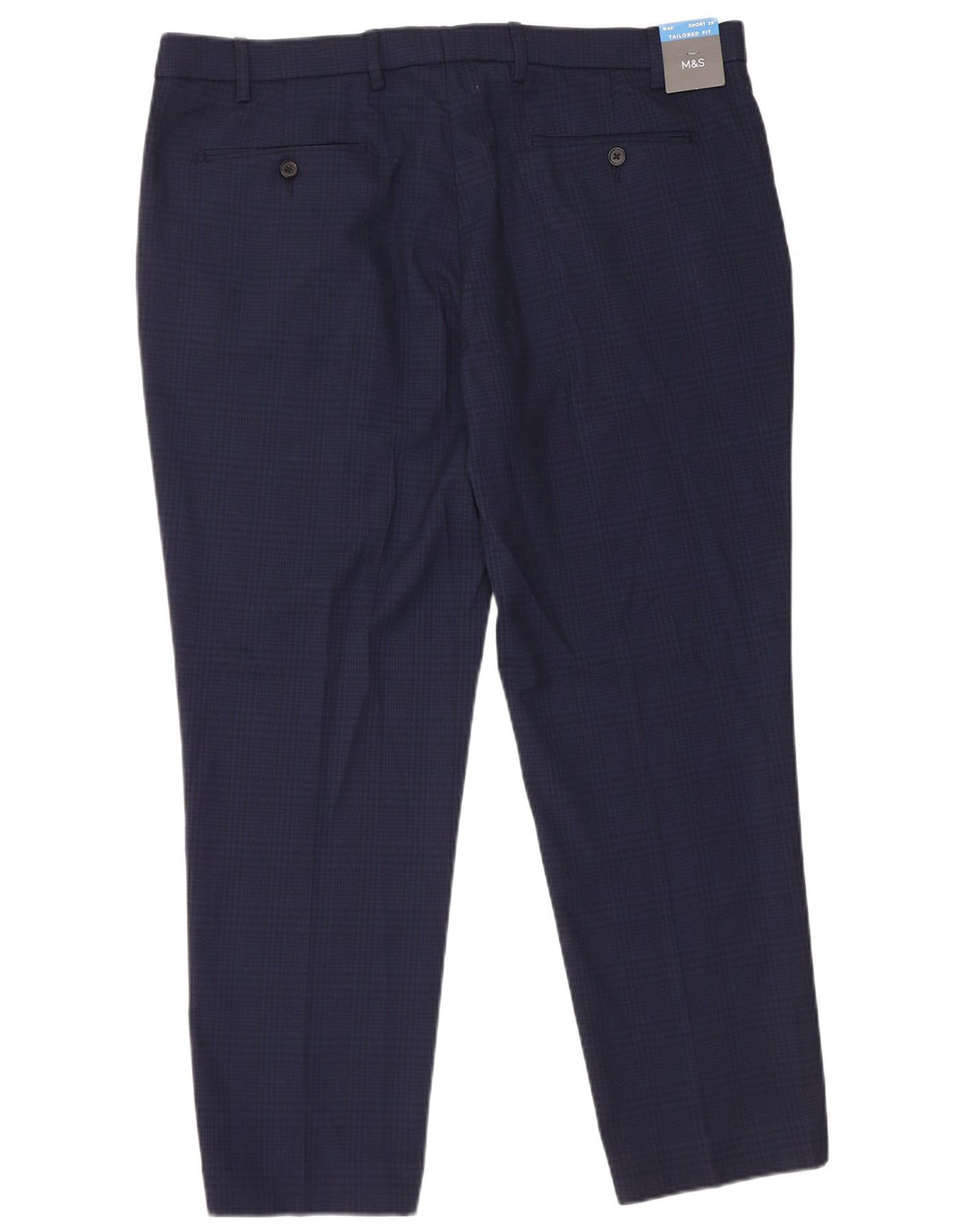 Marks & Spencer Pantalones de traje a medida para hombre W40 L29 Azul marino