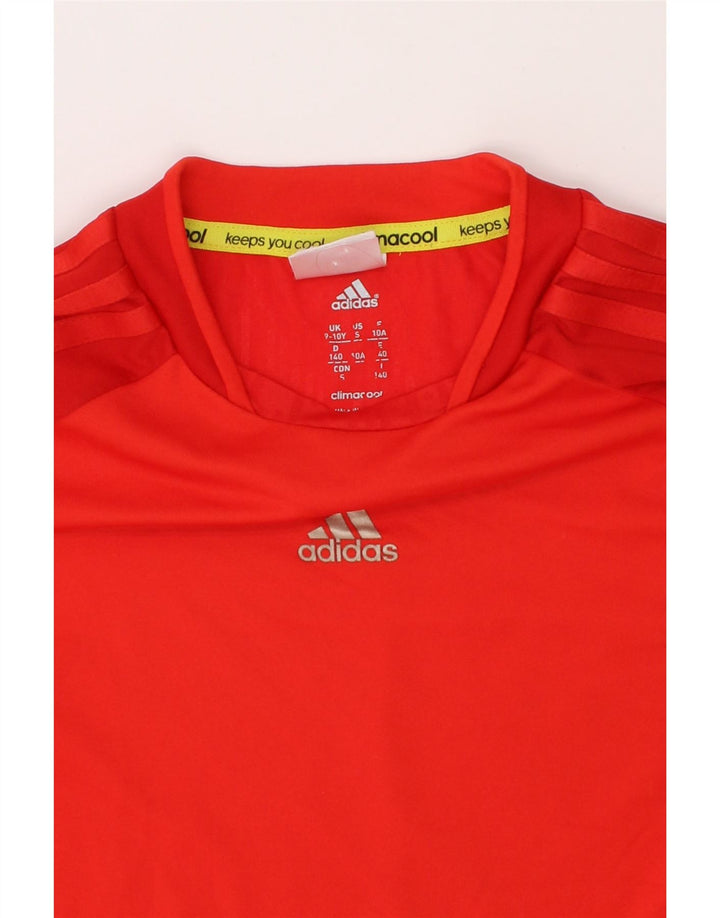 ADIDAS Boys Climacool T-Shirt Top 9-10 Years Red Polyester Vintage Adidas and Second-Hand Adidas from Messina Hembry 