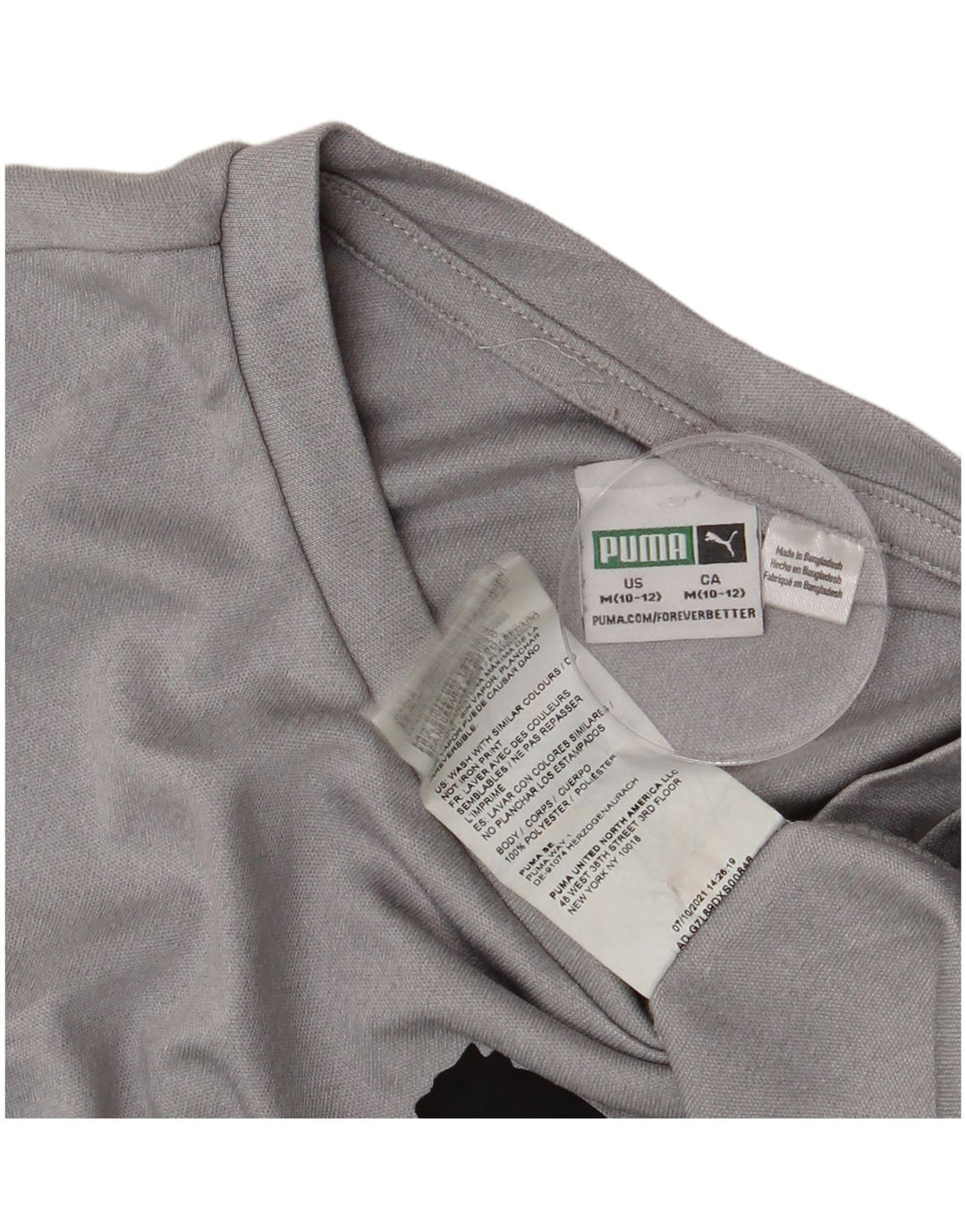 Puma Camiseta sin mangas gráfica para niños 10-11 años Poliéster gris medio