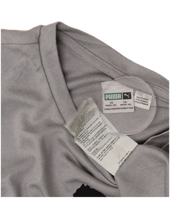 Puma Camiseta sin mangas gráfica para niños 10-11 años Poliéster gris medio