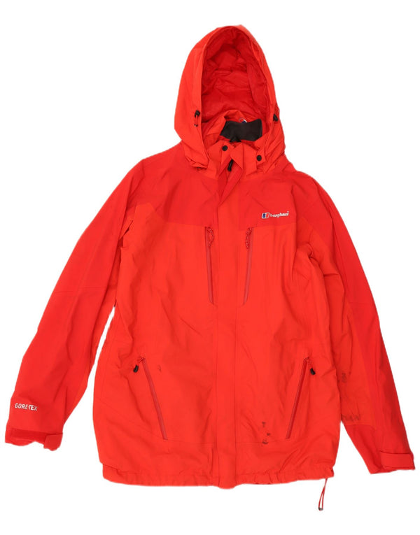 BERGHAUS Chaqueta impermeable con capucha Gore-Tex para mujer UK 44 Grande Poliamida roja
