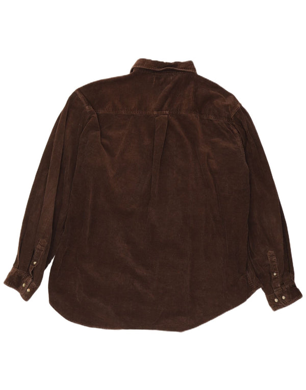 CONTE OF FLORENCE Camisa de pana para hombre 2XL Algodón marrón