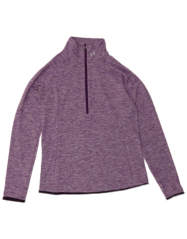 Under Armour Mujer Jersey Chándal Top Reino Unido 12 Medio Púrpura Moteado