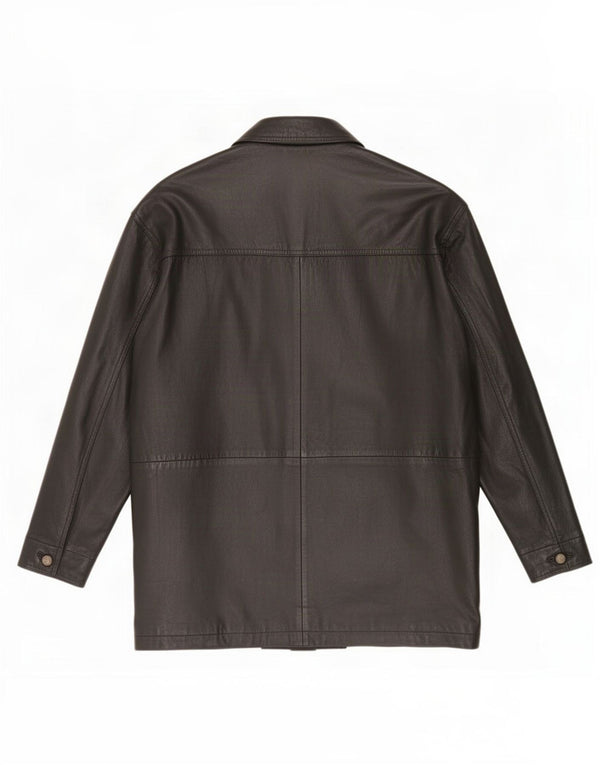 Vintage hombres chaqueta de cuero Reino Unido 40 grande negro