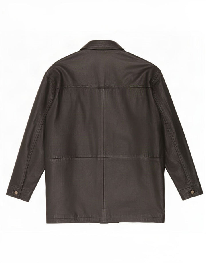 Vintage hombres chaqueta de cuero Reino Unido 40 grande negro