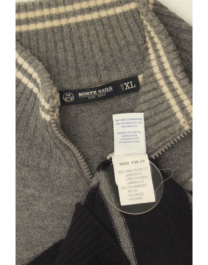 North Sails Cárdigan Hombre XL Lana Color Block Gris