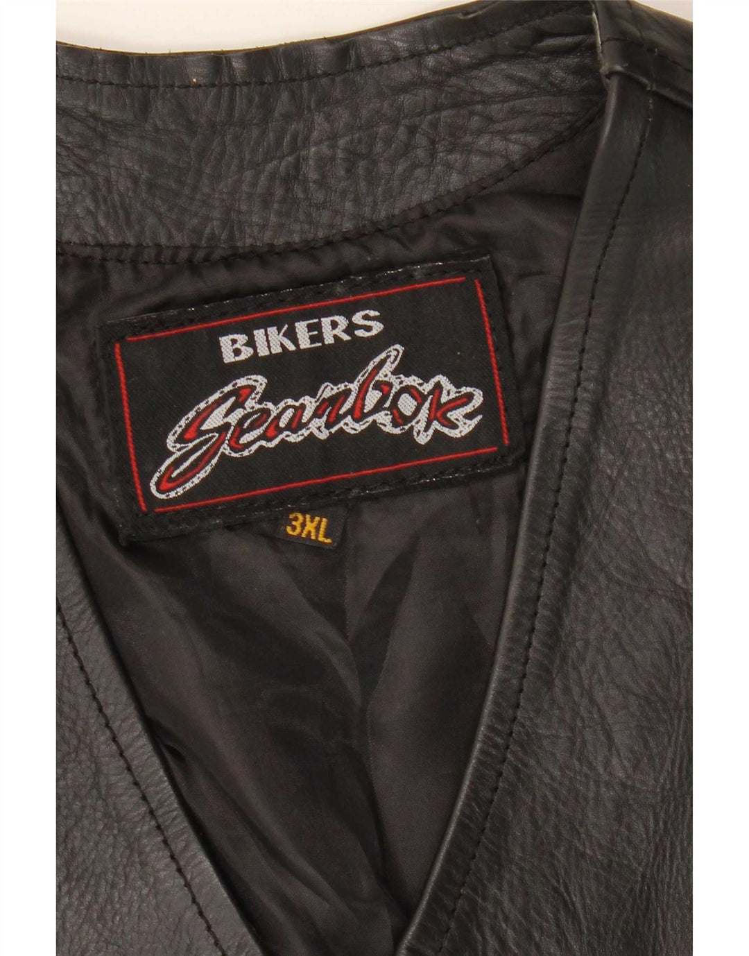 Chaleco de cuero motociclista vintage para hombre 3XL Negro
