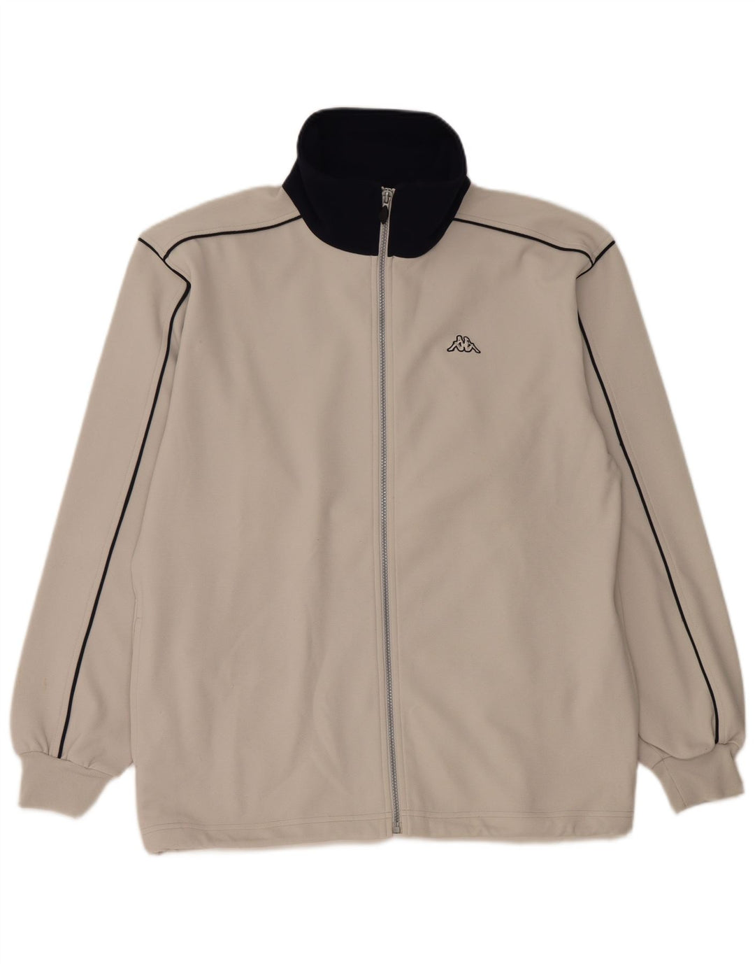 Kappa Hombre Chándal Top Chaqueta Grande Gris Colorblock Poliéster