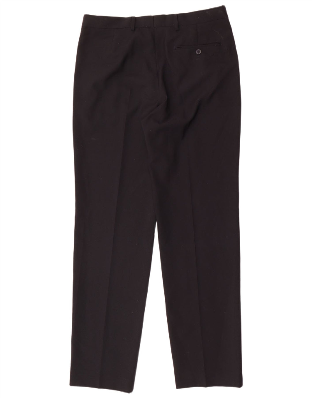Marks & Spencer Pantalón de traje de corte regular para hombre W34 L33 Poliéster azul marino