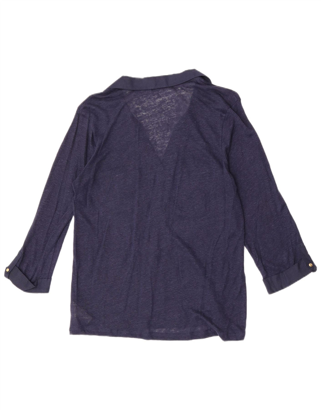 Massimo Dutti Blusa Camisera Manga 3/4 Mujer UK 40 XL Azul Marino