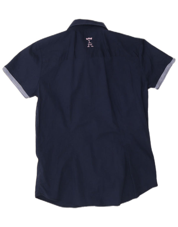 La Martina Camisa gráfica de manga corta para mujer UK 40 XL Algodón azul marino