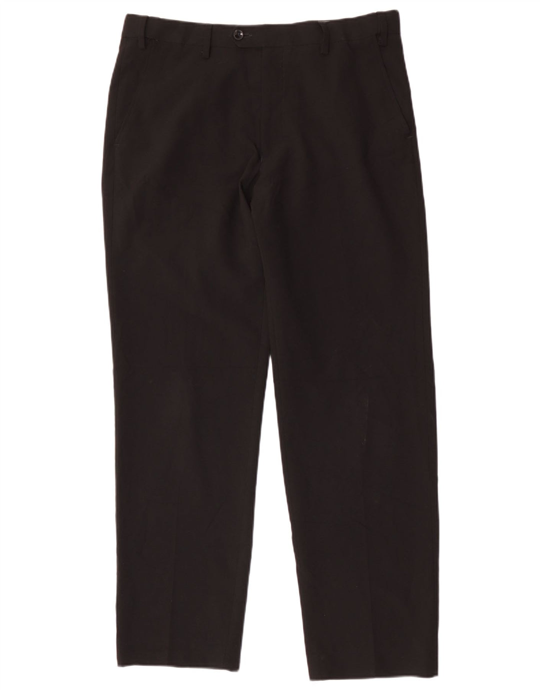 Marks & Spencer Pantalón de traje regular recto para hombre W34 L31 Poliéster negro
