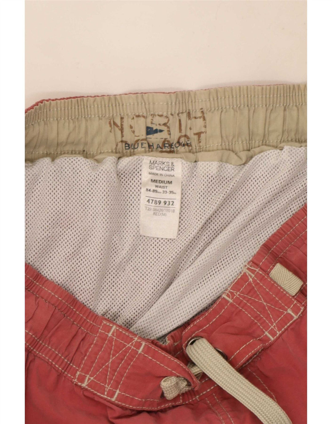Bañador para hombre Marks & Spencer de algodón rojo mediano
