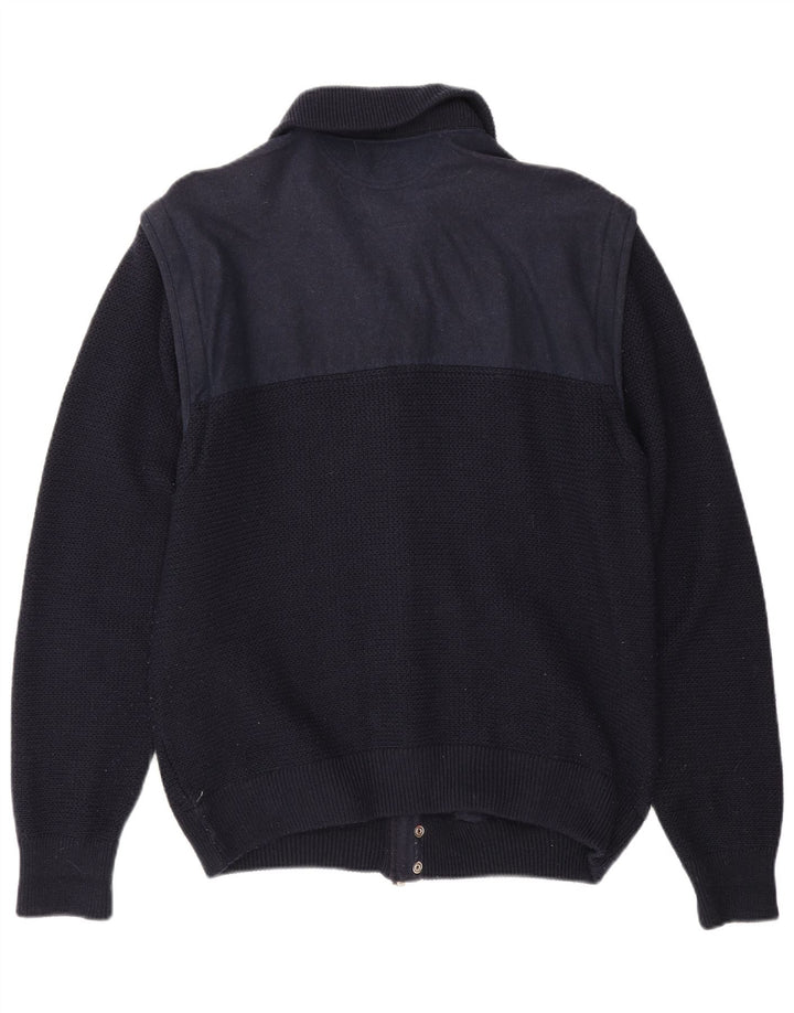 Loli Wolf Cárdigan náutico para hombre de lana mediana en color azul marino