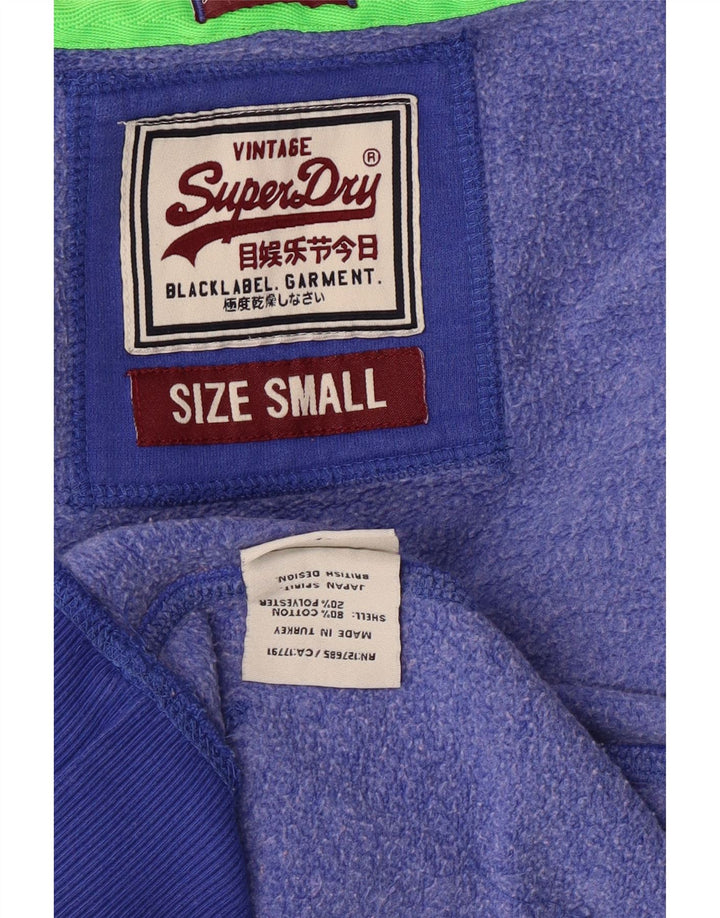 SUPERDRY Jersey con capucha gráfica para mujer UK 10 Small Blue Cotton
