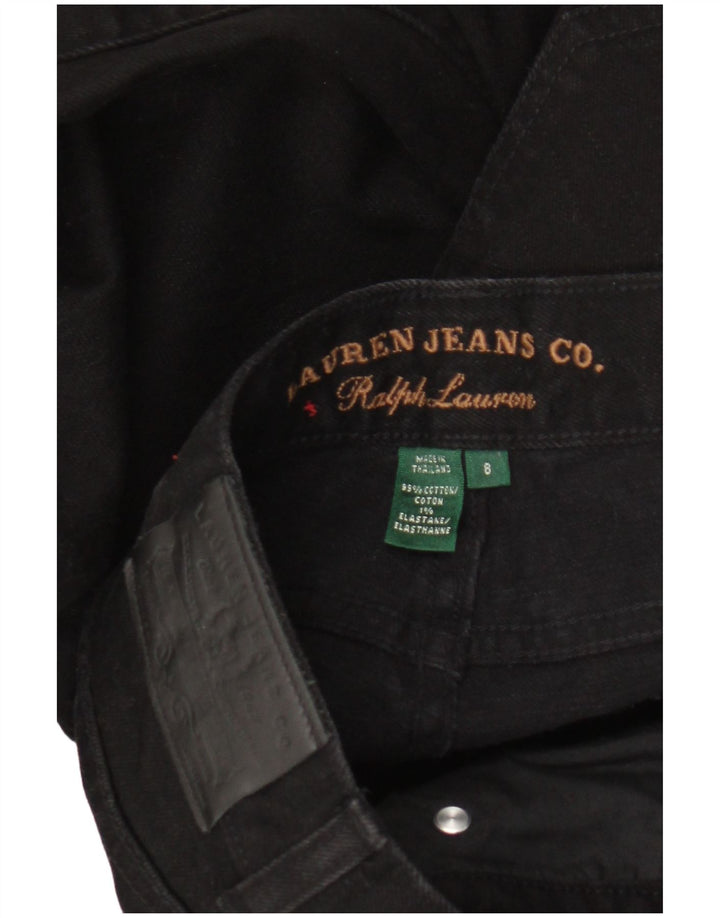 Ralph Lauren - Vaqueros rectos para mujer US 8 mediano W30 L30 negro algodón clásico